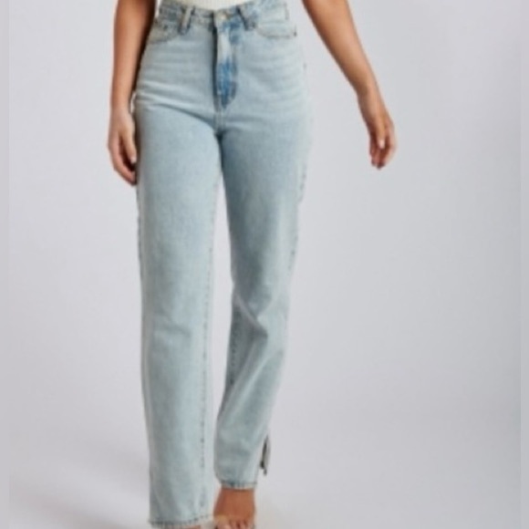 Meshki Denim - Meshki denim jeans straight leg slit at bottom size 8 like new condition